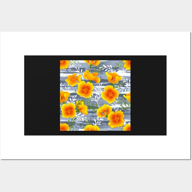 Seamless Yellow Poppy Wall Art by Blackmoon9